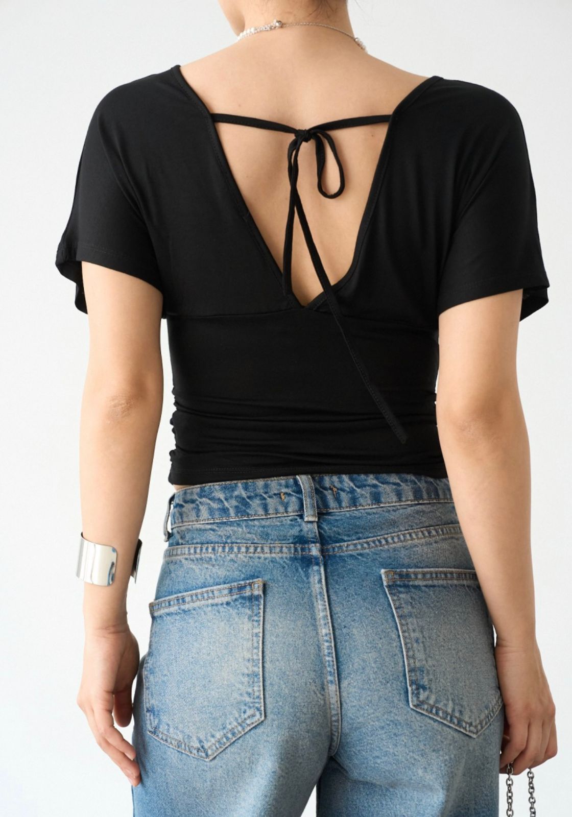 Black Luma Drape Top