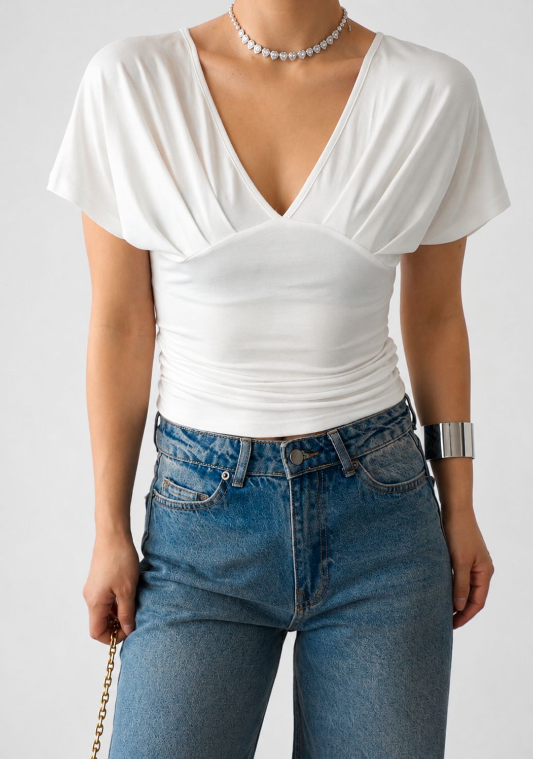 White Luma Drape Top